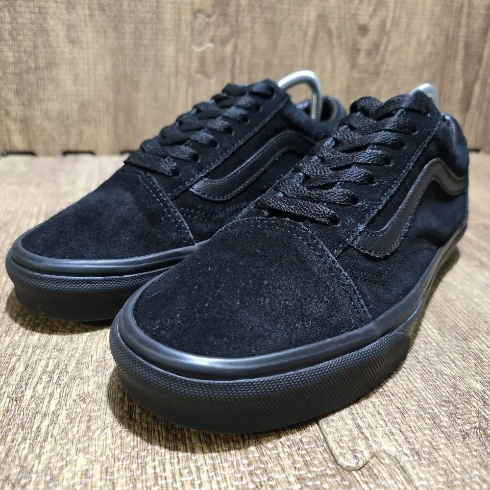 Vans Old Skool Triple Black Suede Sneakers Womens 7.5 Mens 6 Shoes